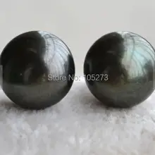 Свадебные жемчужные серьги черного цвета Крупный жемчуг класса ААА 11-12 мм пресноводные жемчужные серьги ювелирные изделия для подружек невесты ювелирные изделия из стерлингового серебра 925 пробы