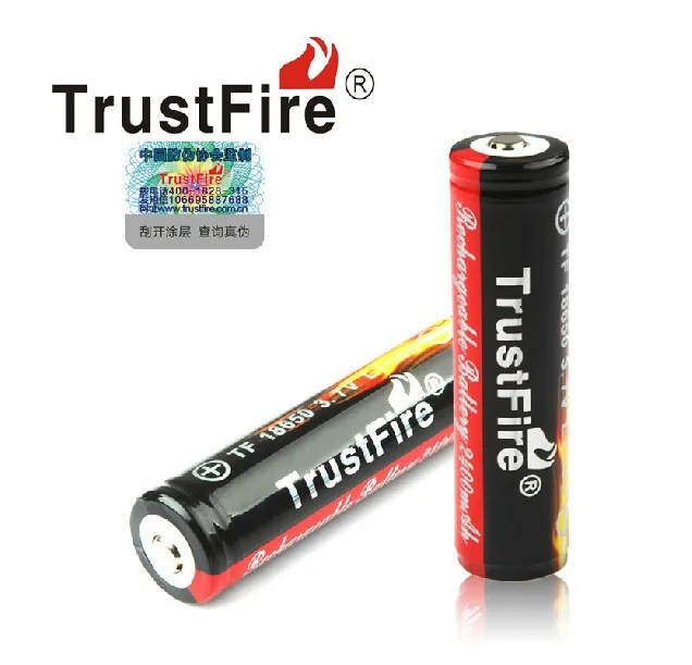 2 шт. TrustFire 18650 аккумуляторная батарея 3 7 V 2400mAh литий-ионный аккумулятор с PCB