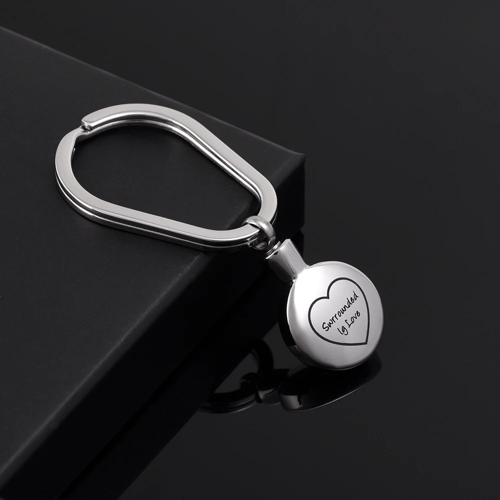 

CMK2057 Swrrounded lg Love PVD Plated Keyring Cremation Pendant for ashes Keychain Keepsake urn chaveiro