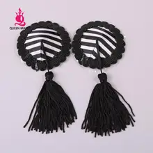 QueenMaker hot sexy Halloween ghosts chequered cloth Nipple chest fringed pads used repeatedly Nipple cover free