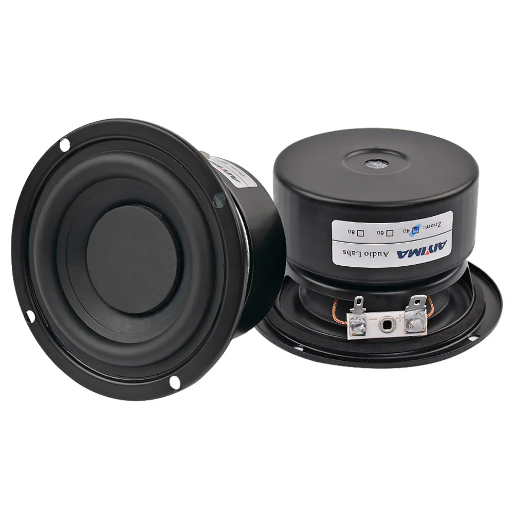 2PCS 3/" inch 4Ohm 4Ω 25W Full Range Audio Speaker Stereo Woofer Loudspeaker Horn