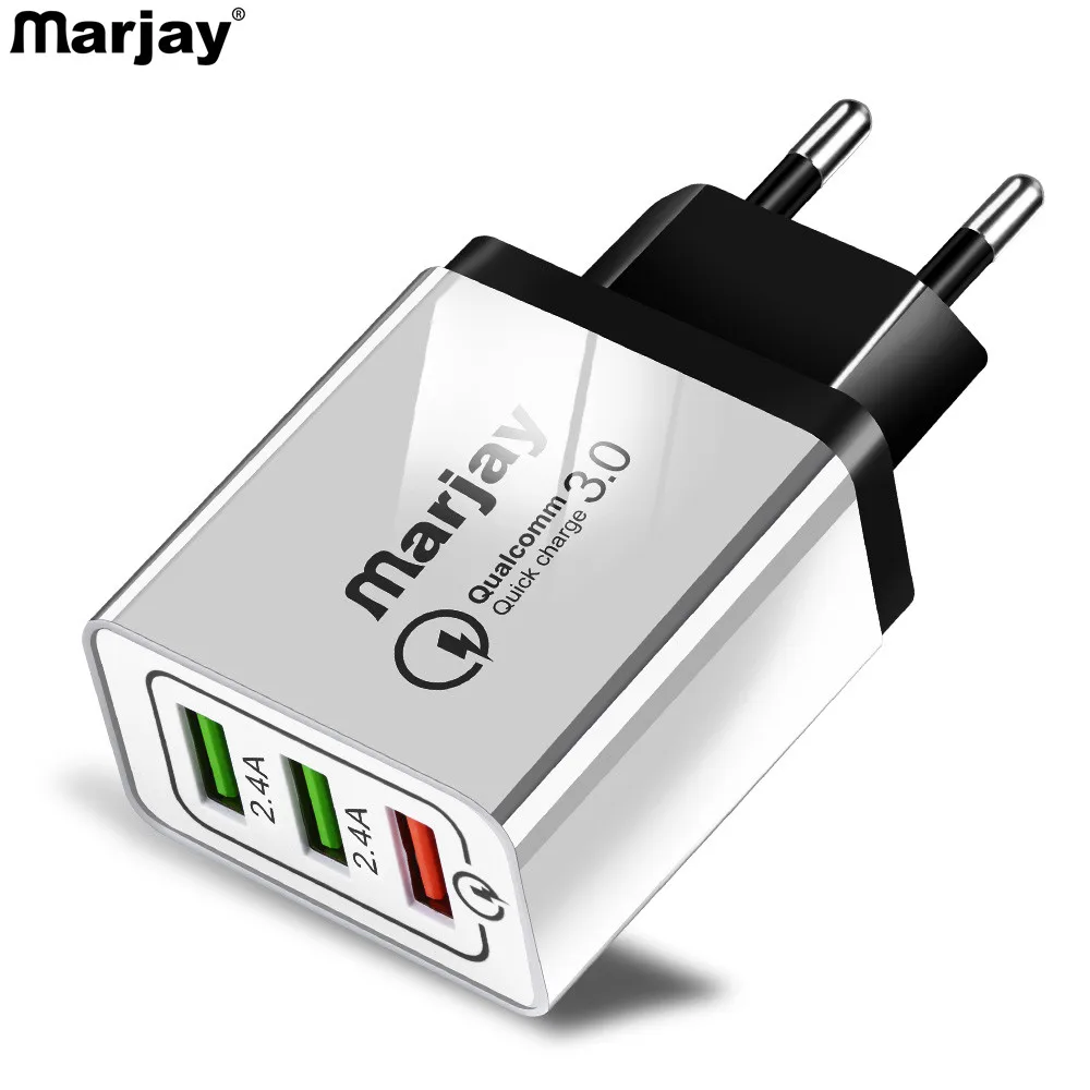 

Marjay High Quality EU/US Phone Fast USB Charger 3 Ports Quick Charger QC 3.0 15W For Apple Samsung Huawei Xiaomi iPhone X XS 8