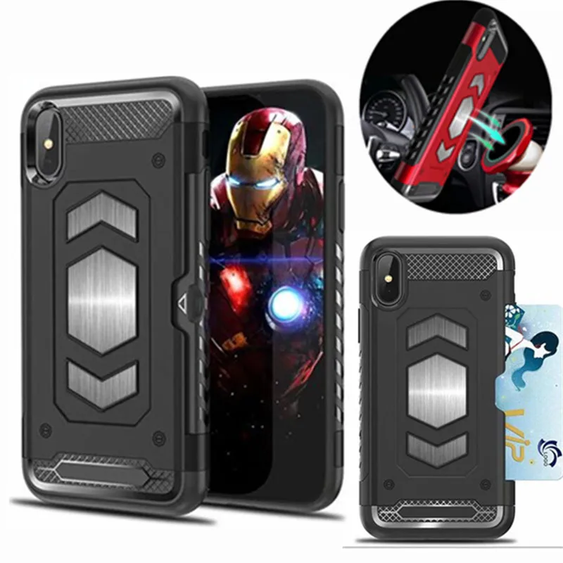 Для Iphone 11 Pro MAX XS XR чехол противоударный Гибридный ПК Автомобильный Магнитный