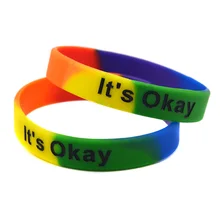 OneBandaHouse 1 шт это хорошо силиконовый браслет мотивация браслет цвета радуги