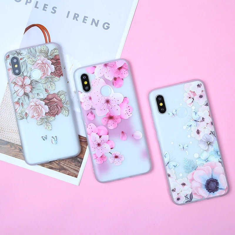 

Relief Case For Xiaomi Redmi 4X 4A Note 4X Note 5A 6 Pro S2 Cases For Xiaomi 8 SE 5X Mi A1 Transparent Clear Matte Flowers Cover