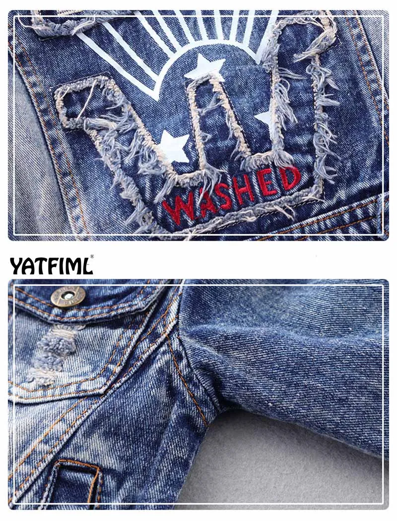 YATFIML/Новинка года; модная весенне-осенняя куртка для девочек и мальчиков; крутая хлопковая одежда с вышивкой; джинсовая куртка; От 0 до 5 лет