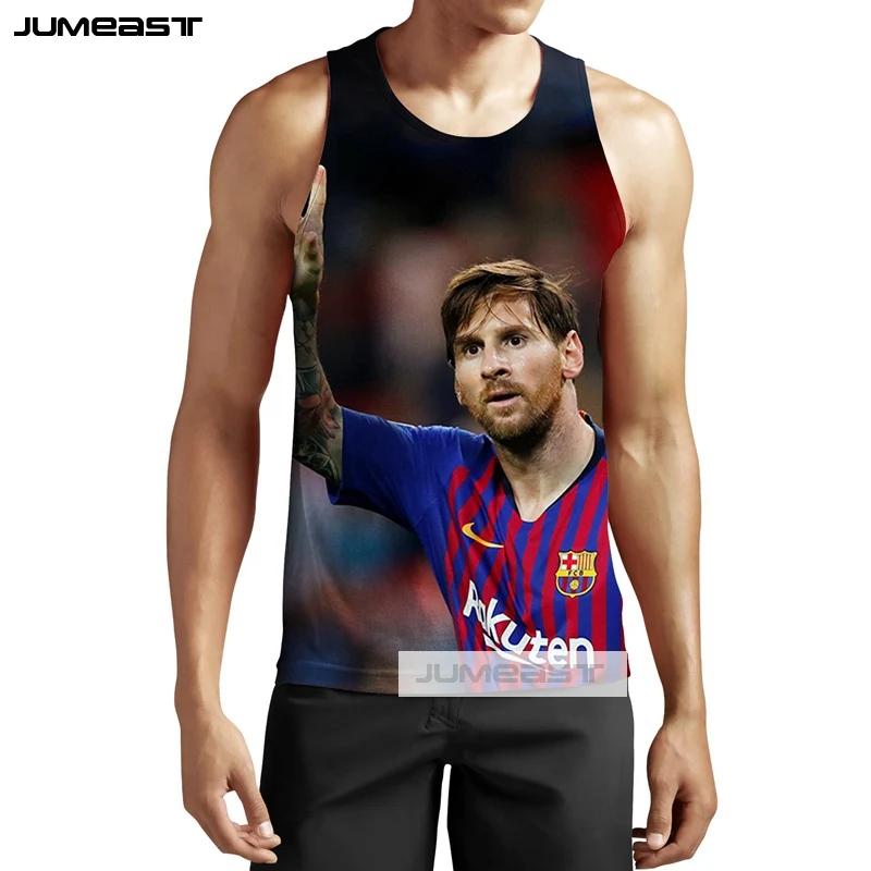 Jumeast бренд моды 3d печатных Lionel Messi мужские/женские топы супер Футбол Звезда Унисекс Без Рукавов Рубашка гусарский жилет - Цвет: 22