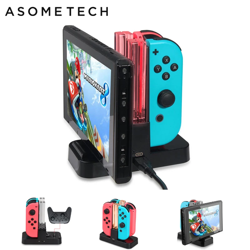 Prix Station de Charge pour contrôleur de commutateur ntint chargeur LED pour Nintendo Switch Gamepad support de Charge pour Joy con   Pro NS Switch 4 in1