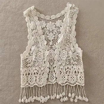 

2016 New Baby Toddler Kid Baby Girl Crochet Lace Hollow Out Fringes Tassels Sleeveless shirt Top Vest Tassel Waistcoat