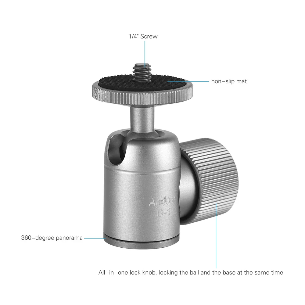 Andoer 4 варианта мини штатив шаровая Головка Алюминиевый сплав штатив с отверстием 1/4in вращающаяся на 360 градусов Панорама для камер