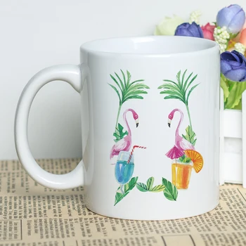 

Popular Holiday Gift Flamingo Coffee Cup 11oz Classic Ceramic Art Mug Well Designed Flamingo Beautiful Unique Present