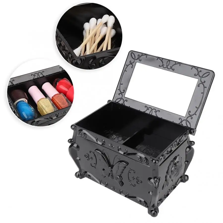 

Multi-functional Retro Makeup Tools Container Storage Box Cotton Swabs Pads Organizer Holder Makeup Tools Box