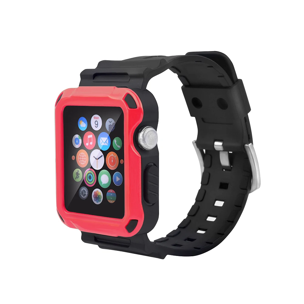 For Apple Watch Case 38mm /42mm Tough Full Case with Strap Bands & Built-in Screen Shield for Apple Watch Series 1