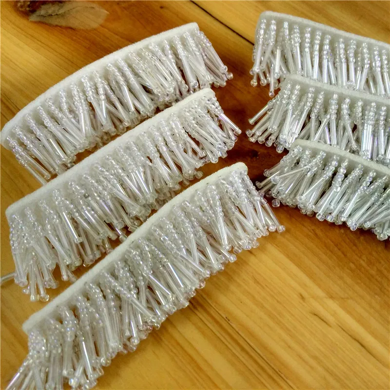 Handmade beaded fringe trimming applique, 1pcs/color, accept custom