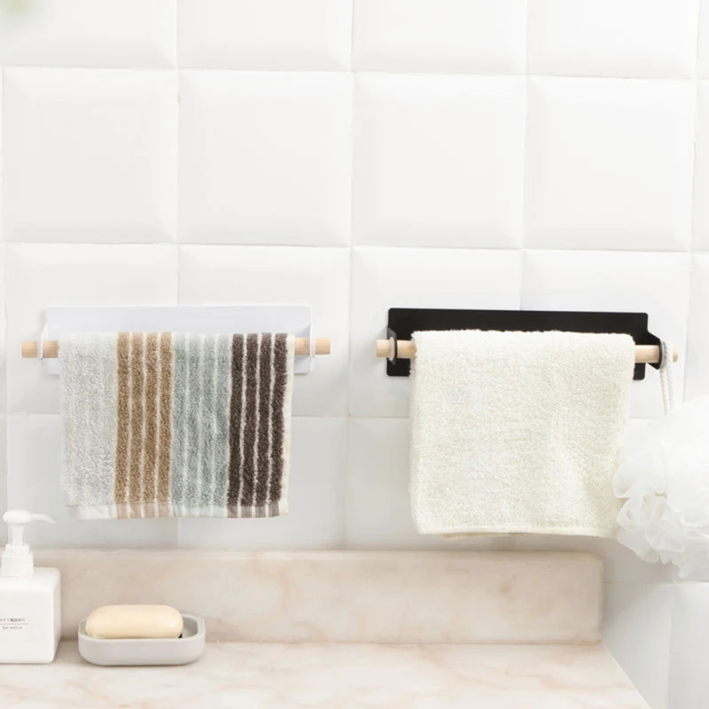

Kitchen Tools Organizer Metal Storage Rack Bathroom Towels Hanger Roll Paper Holder Hanging Shelf Hooks On Wall