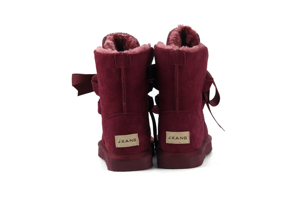JXANG/Новые модные женские зимние ботинки наивысшего качества зимние ботинки из натуральной кожи теплые женские ботинки 12 цветов обувь США 3-13