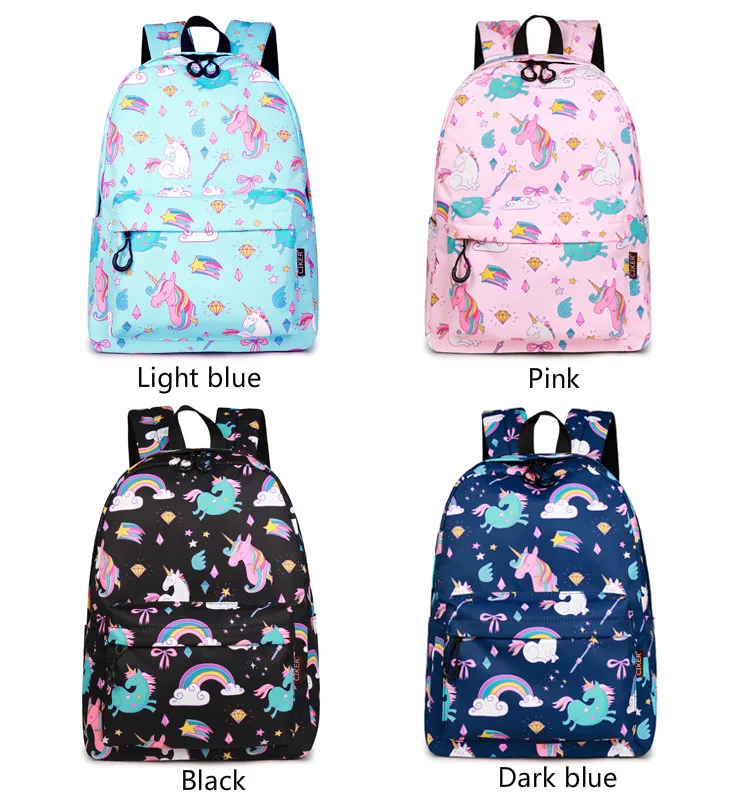 WINNER School Backpack Cartoon Rainbow Unicorn Design Water Repellent Backpack For Teenager Girls School Bags Mochila (5)