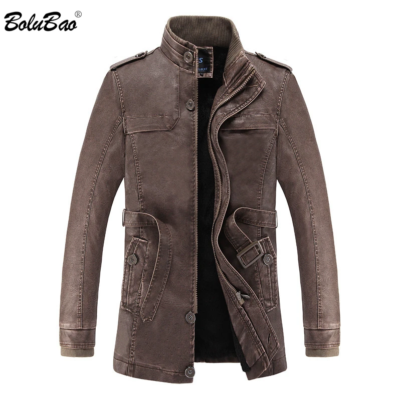 

BOLUBAO Male Motorcycle PU Jackets Coats Winter Men's Leather Jacket Overcoat Men Fashion High Quality Leather Jackets
