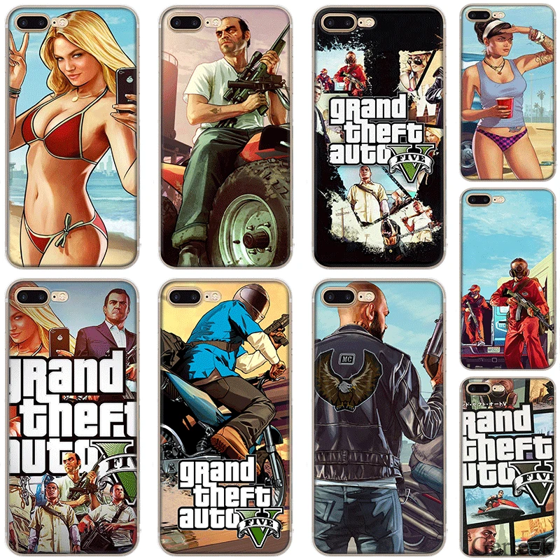 GTA 5 Чехол Для Телефона I Phone 5S 6 6S 7 8 Plus X XS XR Max чехлы|Чехлы-накладки| |
