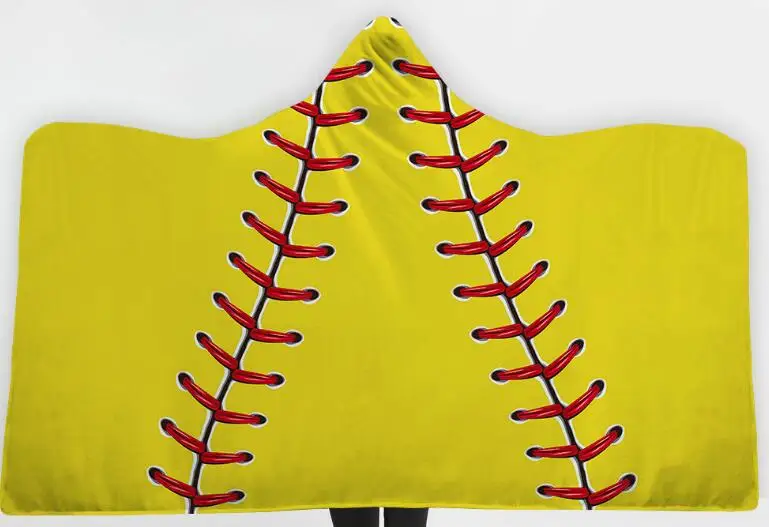 

new Oversized Soccer Pattern Hooded Sherpa Blanket Soft Printed American Football Fans Cloak 150cmX130cmCHILD