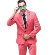 Лидер продаж, стиль, мужской розовый костюм, студийный мужской костюм с отворотом, костюм жениха(пиджак+ брюки+ галстук