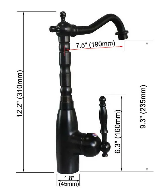 Kitchen & Bathroom Faucets Black Oil Rubbed Brass Kitchen Sink Faucet Hot And Cold Water Mixer Tap zsf071