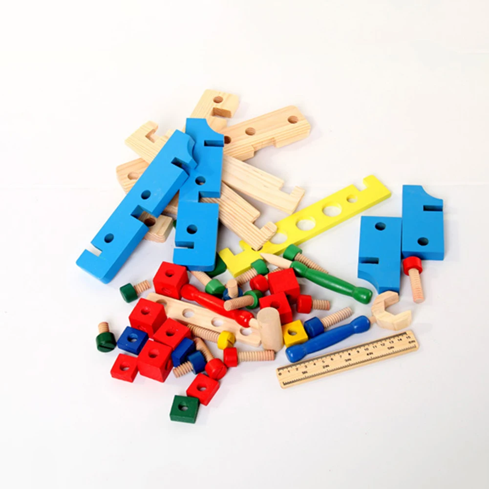 Детские деревянные гаечные ключи молоток и отвертка Workbench инструмент ролевые строительные игрушки