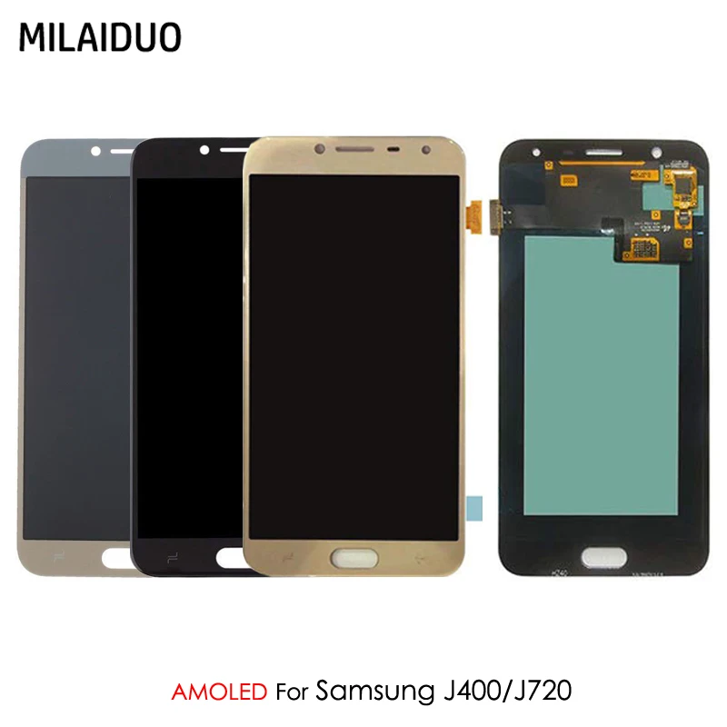 AMOLED для samsung Galaxy J4 J400 J720 J400F SM-J400F J7 Duo J720F J720M ЖК-дисплей OLED сенсорный экран дигитайзер сборка