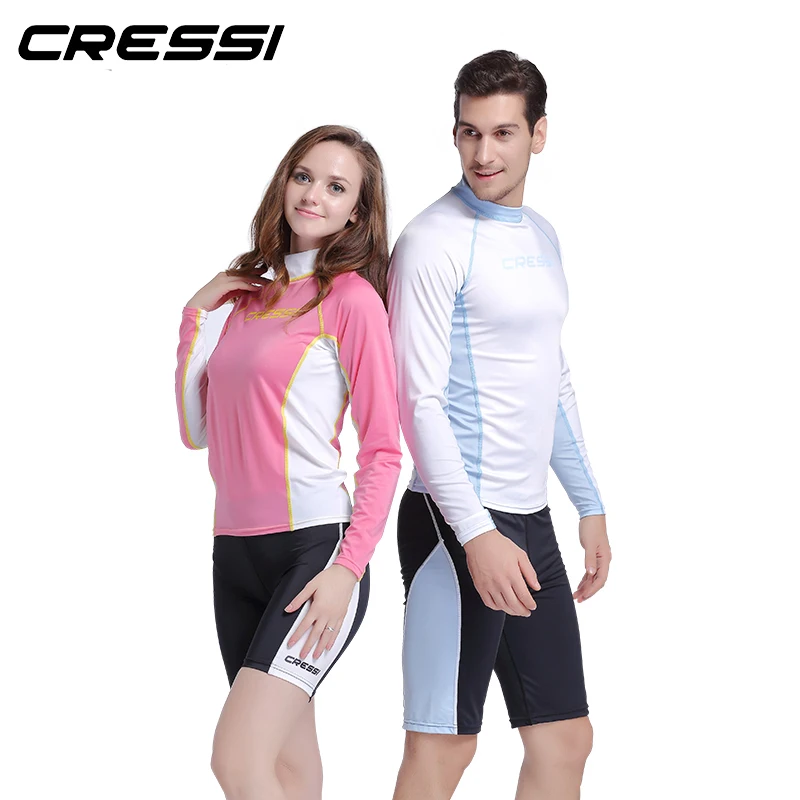 Cressi разделенная сыпь и брюки анти-УФ полосатая блузка для взрослых мужчин и женщин