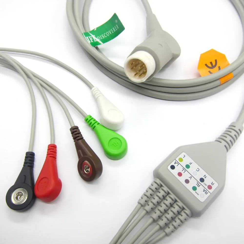 

One-piece ECG cable with 5leads SNAP for Mindray T5/T8 patient monitor