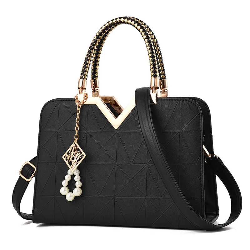 PU Leather Women Travel Handbag Pearl Ornament Female Shoulder Bag Large Holiday Lady Crossbody Fashion Handle Tote Bag SS7076 (7)