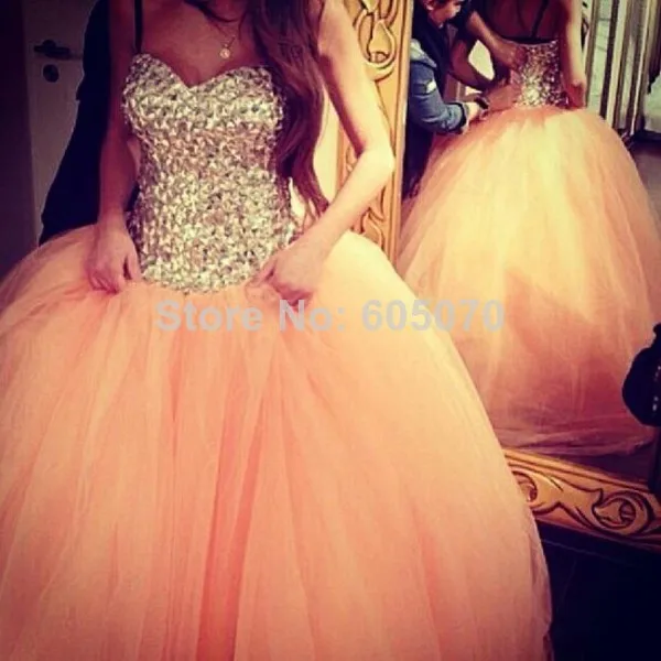 2014 Sweetheart Strapless Wedding Dress Bridal GownTull with Full Crystals Ball Gown | Свадьбы и торжества