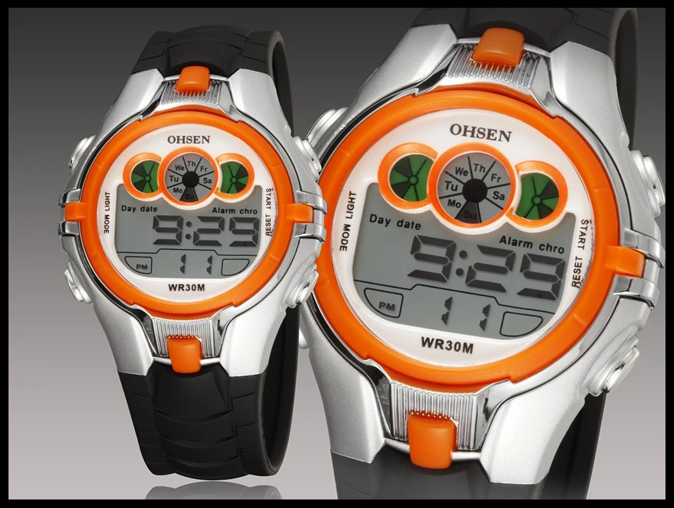 OHSEN Boys Kids Children Quartz Sport Watch Alarm Date Chronograph Watches LED Back Light Waterproof Wristwatch Student Clock (7)