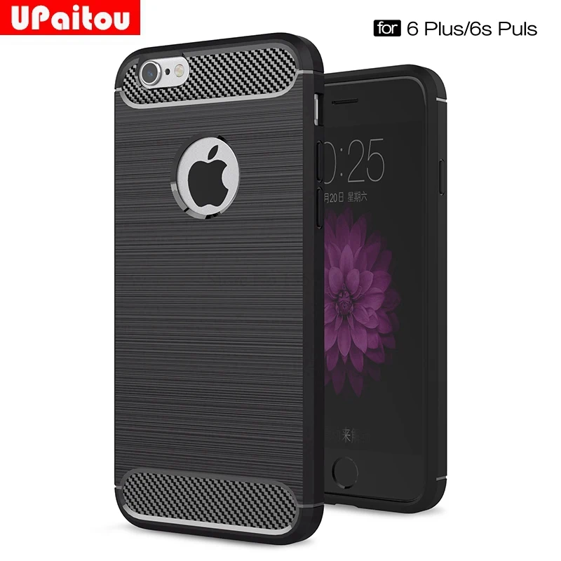 cheap UPaitou For Apple iPhone 6 Plus 6S Plus Case Ultra Thin Carbon Case Scratch Resistant Soft TPU Cover for iPhone 6S Plus 5.5 Case