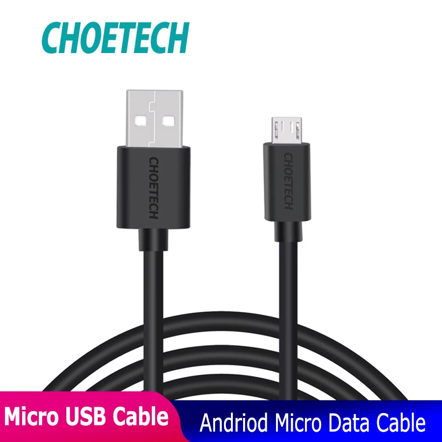 

CHOETECH Micro USB Cable 2.4A A Male to Micro B Male Fast Charging Data For Samsung Xiaomi mi9 Android Mobile charger Cable