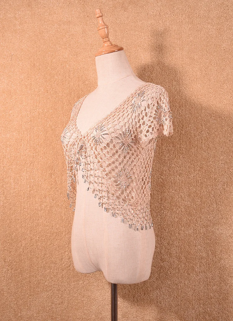 Женский свитер накидка с коротким рукавом и кружевом w309|crochet shrug|cardigan fashionfashion