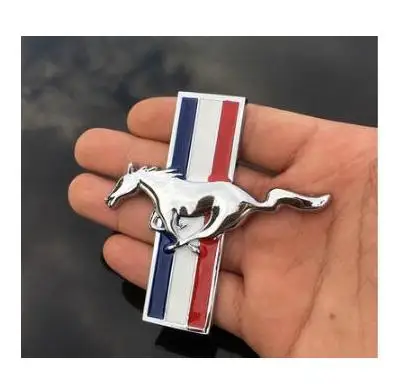 1pair High quality 3D Metal Wheat Mustang logo Running Horse car emblem
