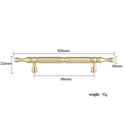 1 шт. античные золотые дверные ручки и ручки, латунные ручки для выдвижных ящиков, винтажные ручки для кухонного шкафа и мебельные ручки, фурнитура - Цвет: C-0382-96