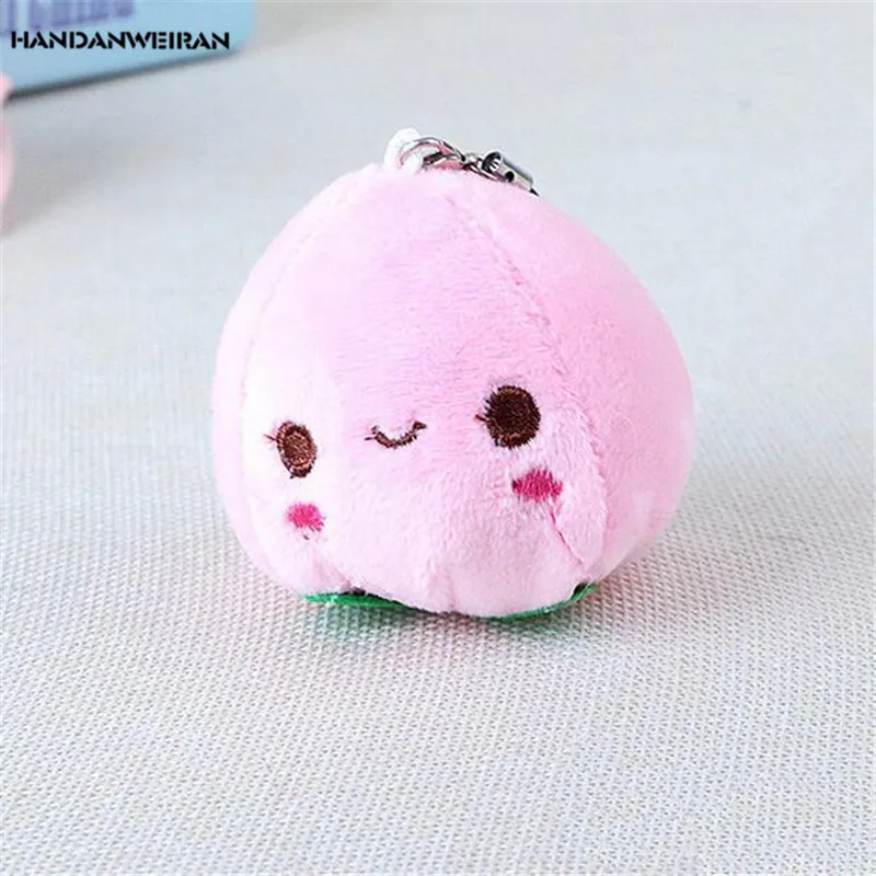 

HANDANWEIRAN 1Pcs PP Cotton New Kawaii 8CM Multi-color Fruit Stuffed Toys Keychain Pendants Gift Plush Toy Doll For Kid's Party