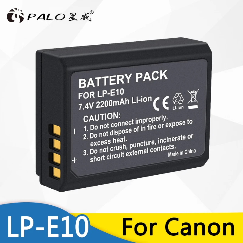 

PALO 1Pc 2200mAh LP-E10 LP E10 LPE10 Digital Camera Battery For Canon 1100D 1200D 1300D Rebel T3 T5 KISS X50 X70