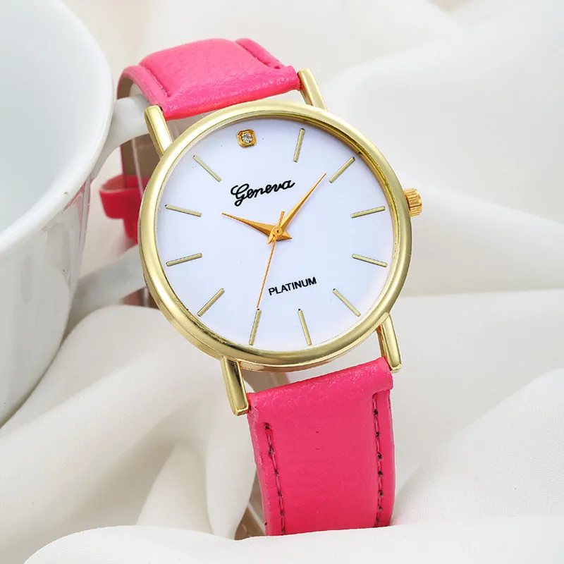 

Women's Fashion Design Dial Leather Band Analog Geneva Quartz Wrist Watch Fabulous