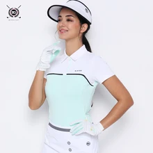 BG19016 Женская дышащая Спортивная шелковая футболка с коротким рукавом для гольфа