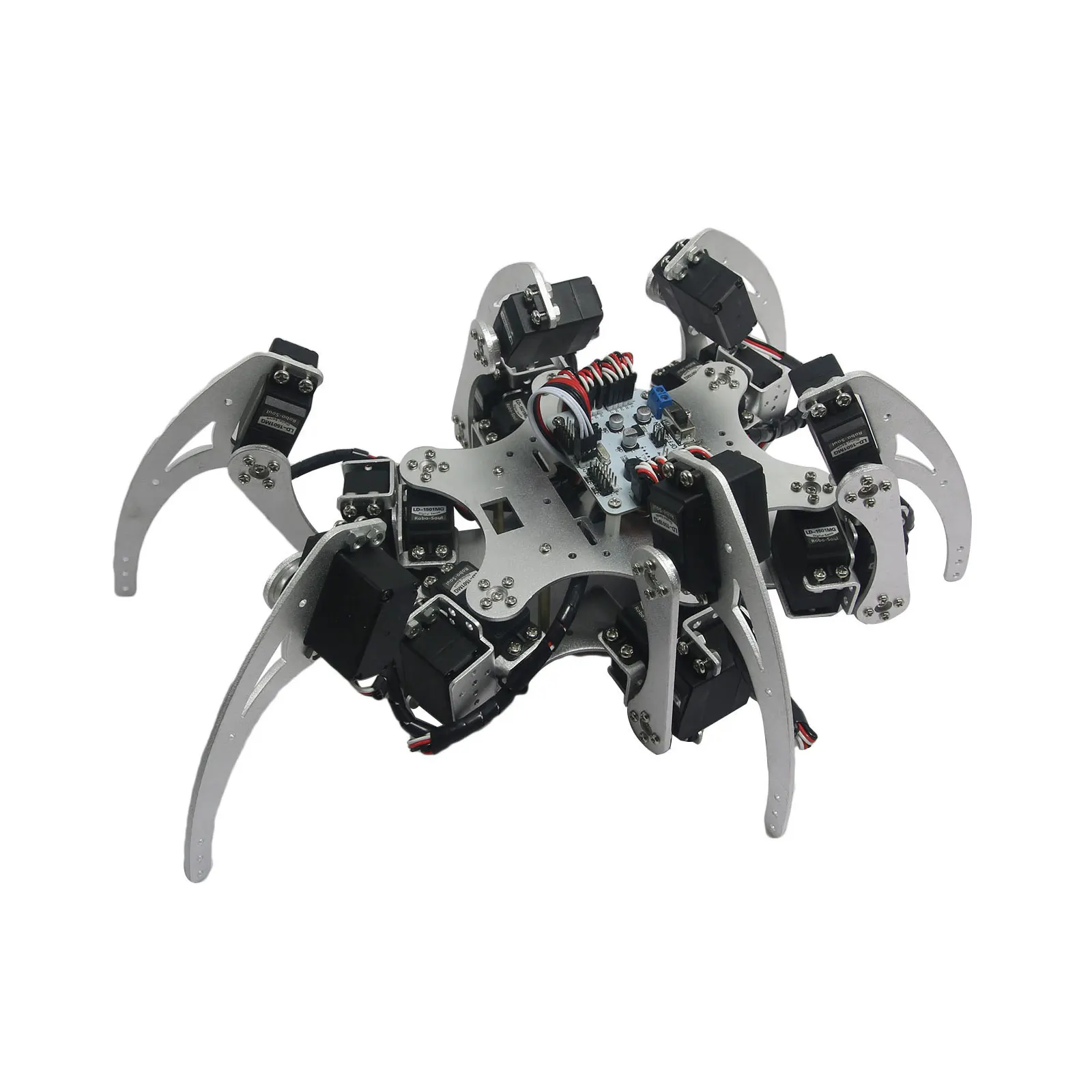 Алюминиевый Роботизированный Hexapod Паук Шесть 3DOF ног робот Рамка комплект с подшипниками для Arduino DIY