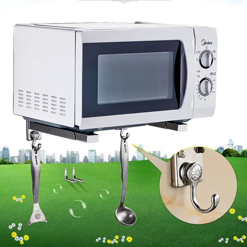 Thick 304 stainless steel microwave stand microwave oven shelf bracket