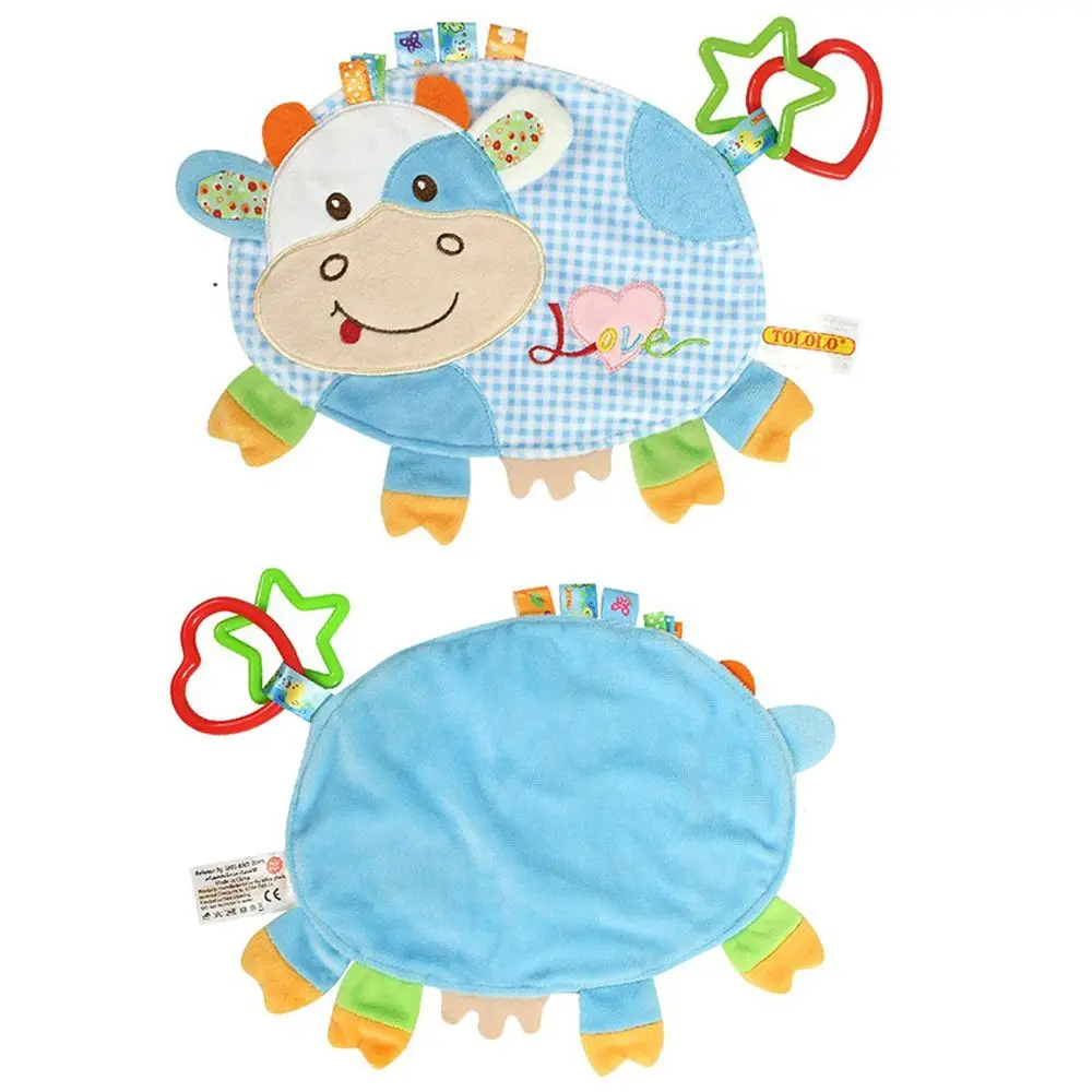 Горячая красочное детское супер-мягкое плюшевое комфортное Кукольное ярлыки с животными полотенце погремушки многофункциональные игрушки детское полотенце G0309