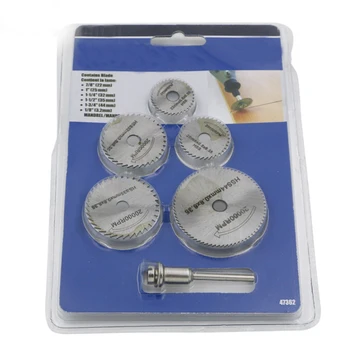 

6pcs/Set HSS Metal Cutter Power Tool Mandrel Set Mini Circular Saw Blade Woodworking Cutting Discs Drill For Rotary Tools