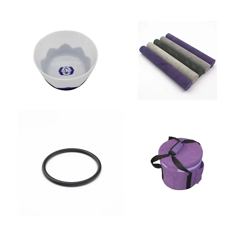 

HF 12 inches Painted Lotus And Chakra Symbol Crystal Singing Bowl Any Note CDEFGABC# Customizable For Yoga With Bag