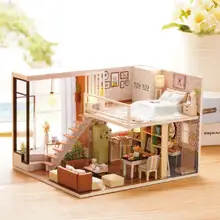 Кукольный дом ручной работы мебель Miniatura Diy кукольные домики кукольный домик Детские деревянные игрушки Рождественский подарок