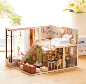 

Handmade Doll House Furniture Miniatura Diy Doll Houses Dollhouse Wooden Toys Children Christmas Gift