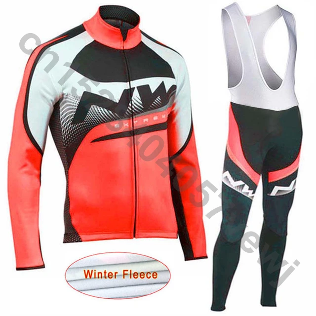 NW зимний термальный флисовый комплект для велоспорта с длинным рукавом, велосипедный костюм для гонок, одежда для велоспорта, Ropa Ciclismo Uniformes C26 - Цвет: set 10